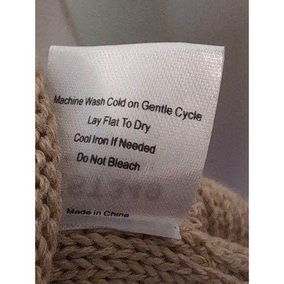 Pol oversized knit balloon sleeve slouchy neutral sweater lg - Picture 10 of 10